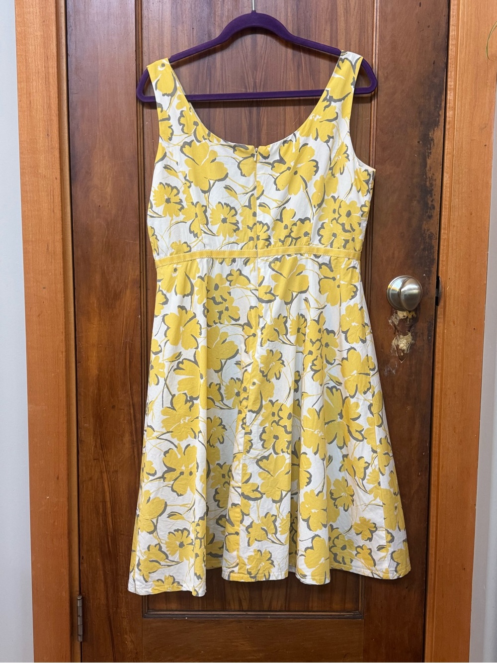 Isadora Collection Yellow Floral Fit-and-Flare Tank Sun Dress with Bow 12 - Picture 2 of 12